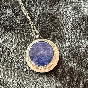 Swarovski Silver Necklace with Blue Stone